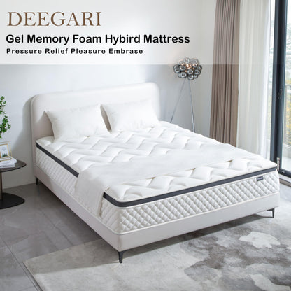 Deegari Small double Mattress 4FT,10 INCH Pocket Sprungs Mattress Memory Foam- Medium Firm - Motion Isolation,120x190X25CM
