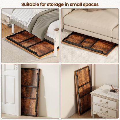 OCTORO Folding Coffee Table, Magnetic Design, Portable Small Center Side Table, 80×40×40 CM, Legs Can be Fixed, No Installation Required
