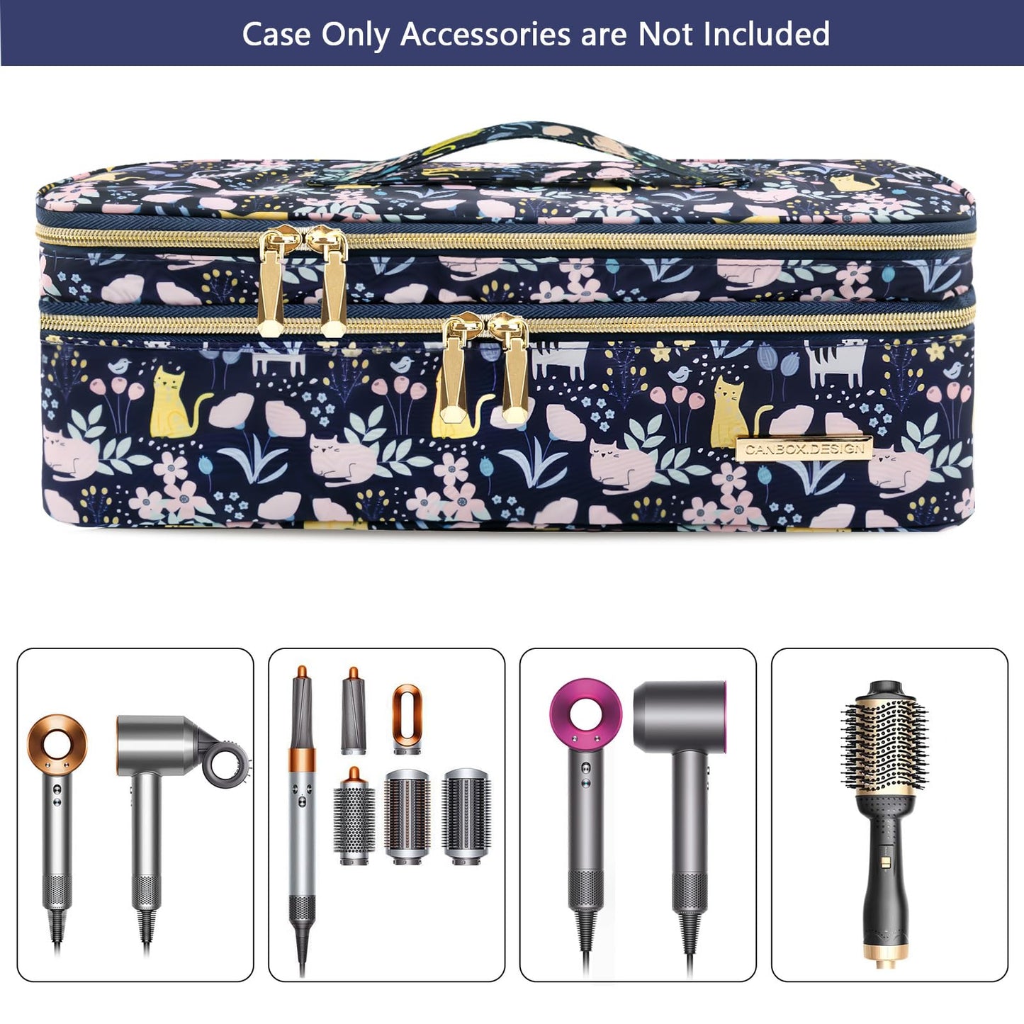 Dizdvizd Double Layer Travel Carrying Case, Compatible with Dyson/Shark Flexstyle/Airwrap Styler Storage Bag, Hair Dryer/Hot Air Styler Organiser Bag