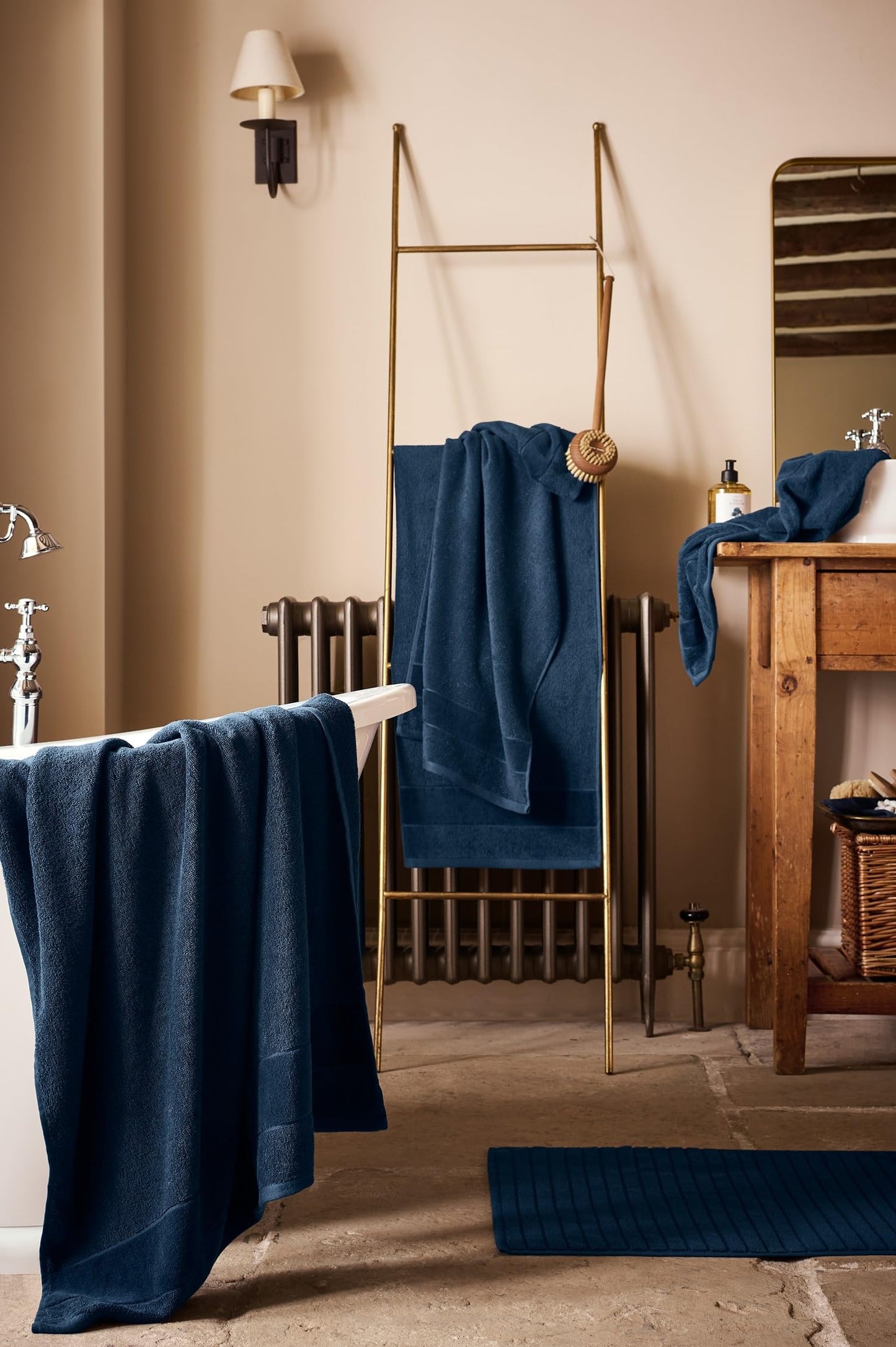 Christy Prism Bath Sheet Set | 2 pieces | Vibrant Colours | 100% Turkish Cotton | Super Soft and Fluffy | Quick Dry | Midnight Navy