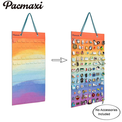 PACMAXI Hanging Brooch Pin Organizer, Display Pins Storage Case, Brooch Collection Storage Holder, Holds Up to 96 Pins.(Not Include Any Accessories)