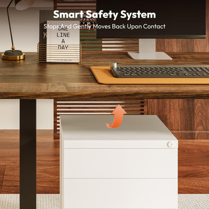SANODESK Electric Standing Desk 140 * 60 Height Adjustable Desk With Memory Smart Panel Sit Stand Table With Cable Management for Home Office, Brown