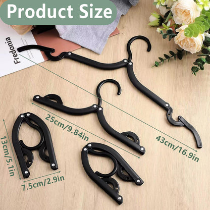 Kiswleon 28PCS Black Travel Hangers Foldable Lightweight,Travel Coat Hangers,Plastic Travel Hanger Foldable,Folding Coat Hanger for