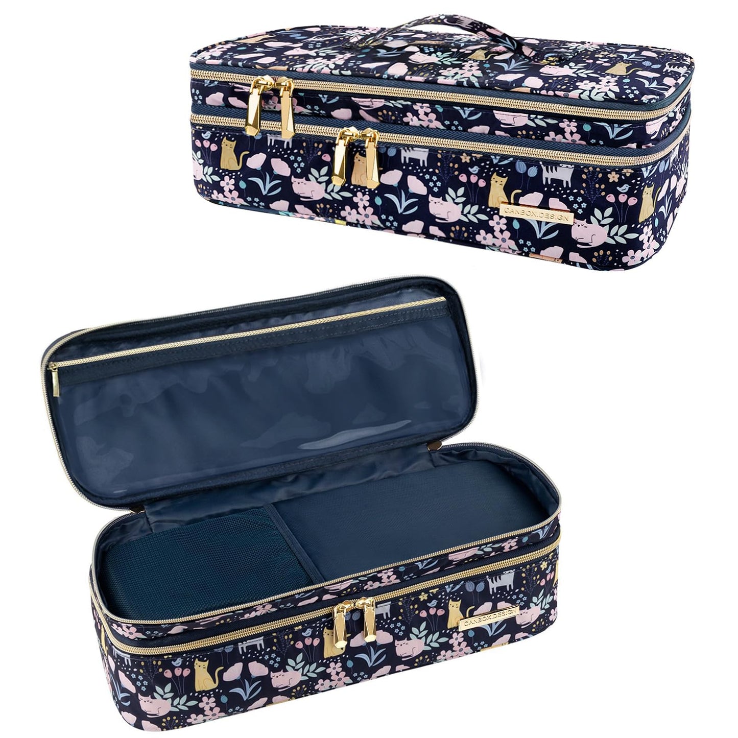 Dizdvizd Double Layer Travel Carrying Case, Compatible with Dyson/Shark Flexstyle/Airwrap Styler Storage Bag, Hair Dryer/Hot Air Styler Organiser Bag