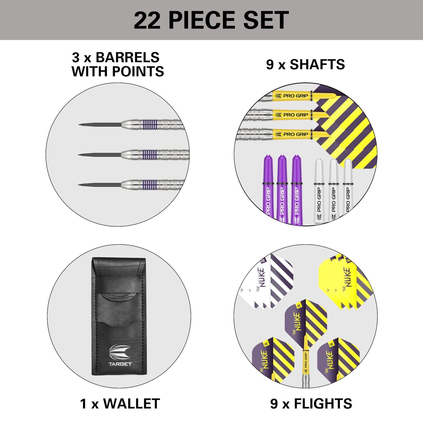 TARGET Darts Luke Littler 80% Tungsten Steel Tip Darts Set, 22G | Professional Dart Kit, Pro Grip Shafts, Pro Ultra Flights, Dart Wallet Included |