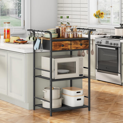 HOOBRO 3-Tier Bakers Rack, Microwave Stand, Coffee Bar Station with Storage