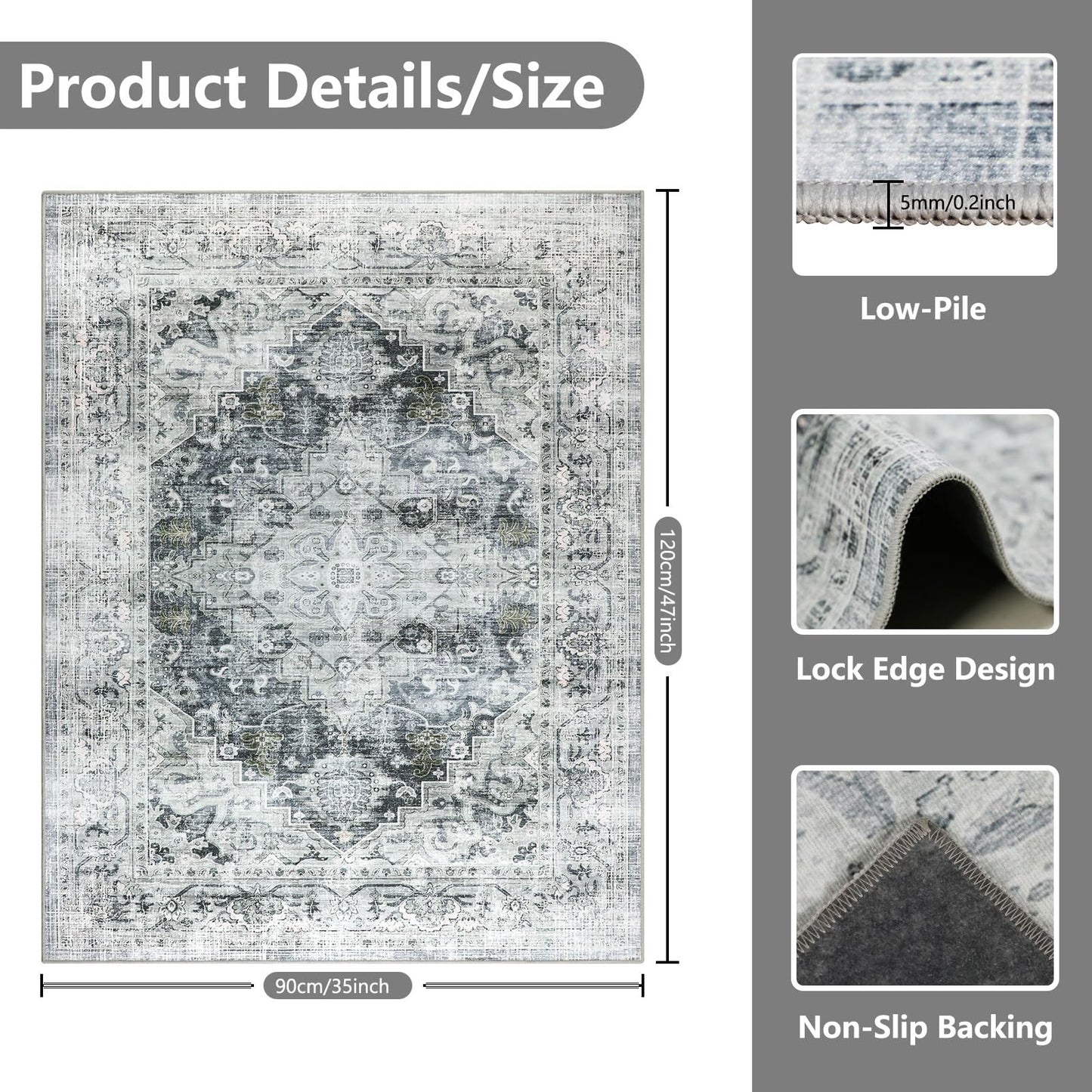 Homcomodar Office Chair Mat for Hardwood Floor 90x120cm, Computer Desk Chair Mat for Hard Floor