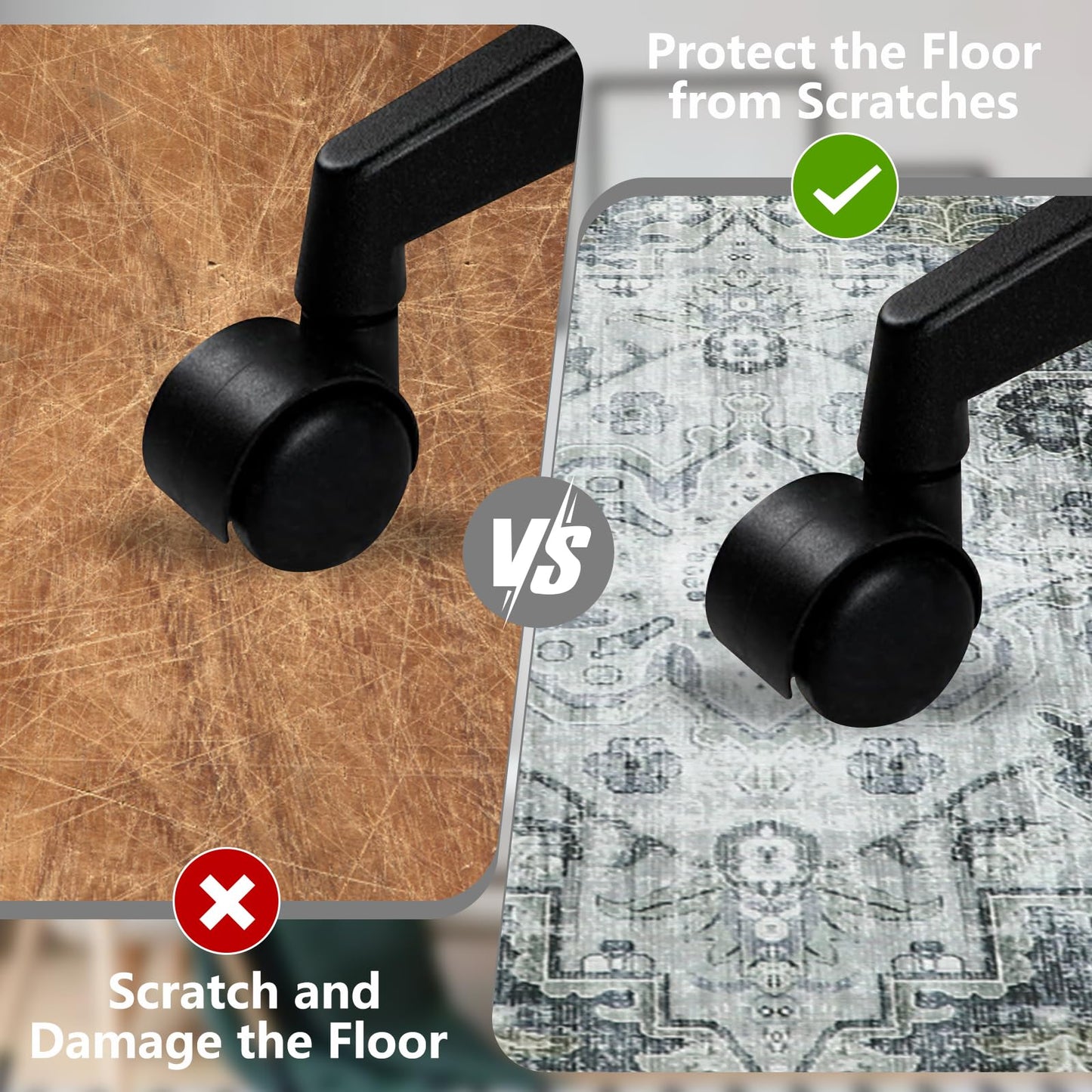 Homcomodar Office Chair Mat for Hardwood Floor 90x120cm, Computer Desk Chair Mat for Hard Floor