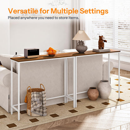 HOOBRO Console Table, Slim Console Table for Hallway, Metal Frame, Compact Display Table, Sofa Table for Small Spaces, Entryway, Living Room, Sturdy