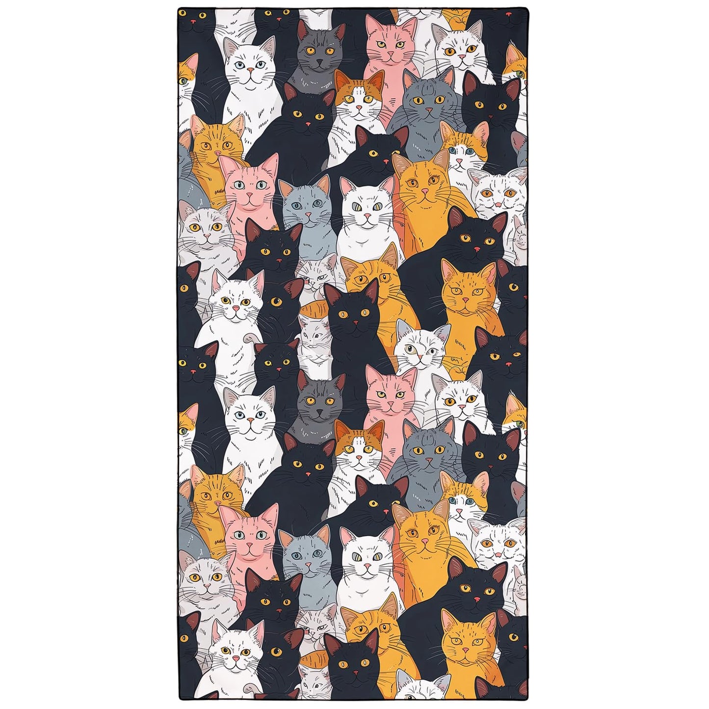 YISUMEI Cats Collection Beach Towels for Adults Extra Large 180 x 90 cm, Microfibre Quick Dry Towel for Travel Swimming Camping Sports