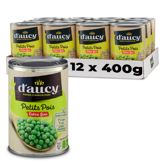 D'aucy Very Fine Peas 400 g (Pack of 12)