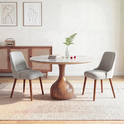 Dining Chairs Set of 2, Upholstered Dining Room Chairs with Ergonomic High Back, Thick Padded Seat, Skin-Friendly Fabric