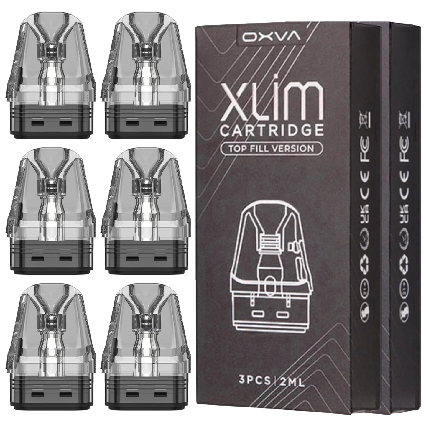 Oxva Xlim Pods [0.6] Xlim V3 Pods Pack of 6 - Compatible with Oxva Xlim Pro 3 - Xlim Pro 2 Pods - Xlim 3 Ultra Vape Kit, Top Fill Oxva Xlim V3 Vape