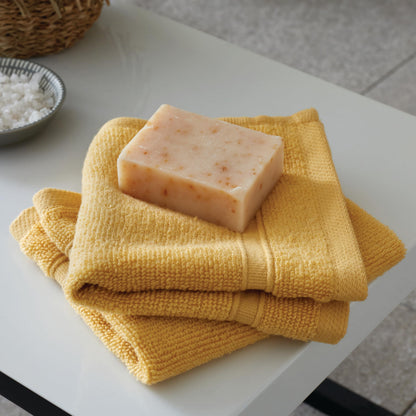 Catherine Lansfield Zero Twist Cotton 30x30cm Face Cloth Pair Ochre