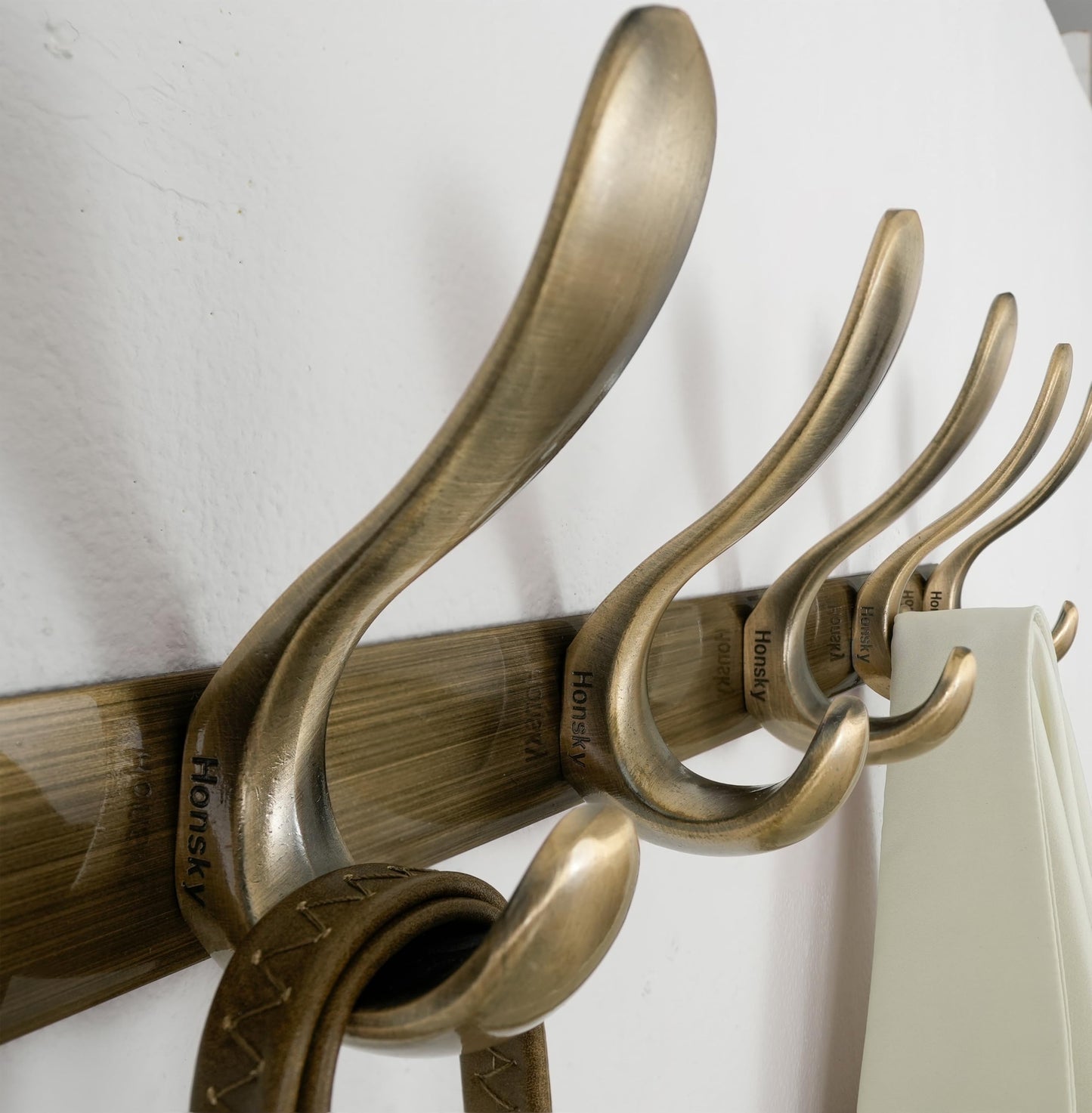 HONSKY Coat Rack Wall Mounted,44 cm Coat Hook Wall Mounted,6 Hooks Heavy Duty Wall Coat Hook for Hanging Clothes,Coat,Hat,Jacket,Antique Bronze