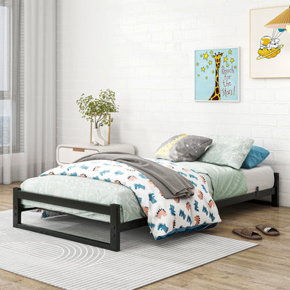 VECOCHO Bed 90 x 200 cm with metal slatted frame, bed frame 90 x 200 - 16 cm height floor bed, metal bed 90 x 200 cm bed frame