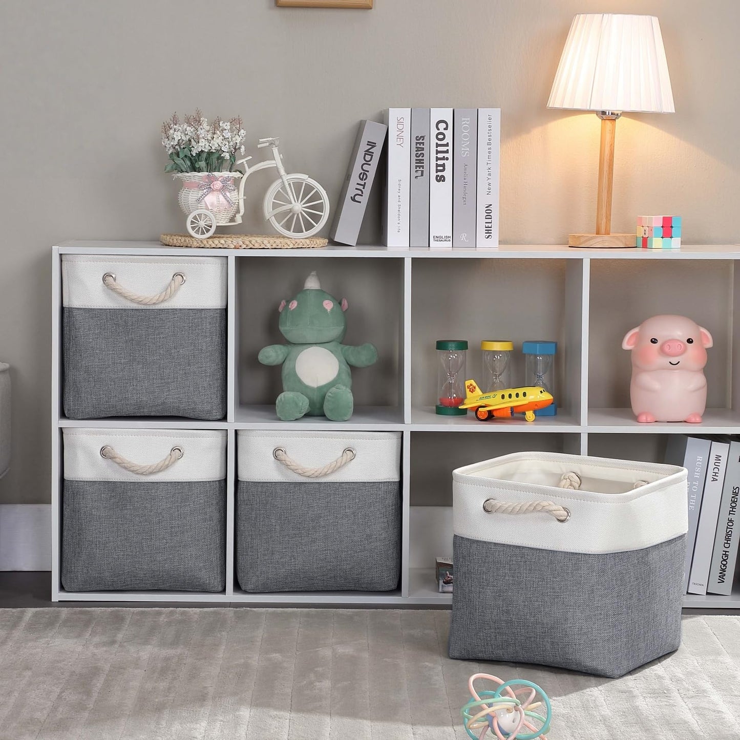 Mangata Fabric Storage Boxes, 33x33x33cm Cube Storage Unit Boxes Storage Baskets for Organizing Clothes Shelf Nursery Home Closet