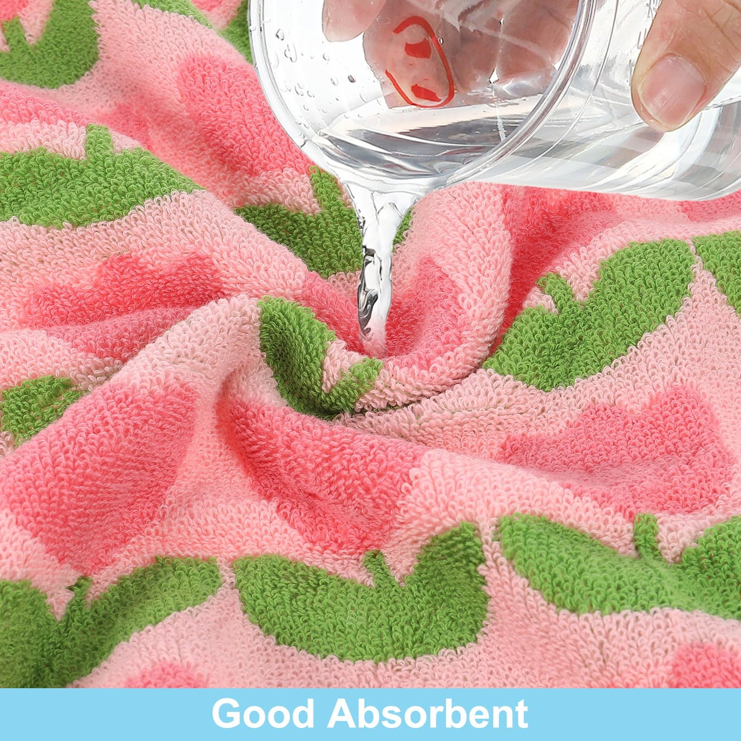 sourcing map 4 Pcs Bathroom Hand Towels Pink Soft Absorbent Face Towels Cotton Wash Cloths 13 x 29 Inch Kitchen Hand Towels for Bathroom Gym Drying