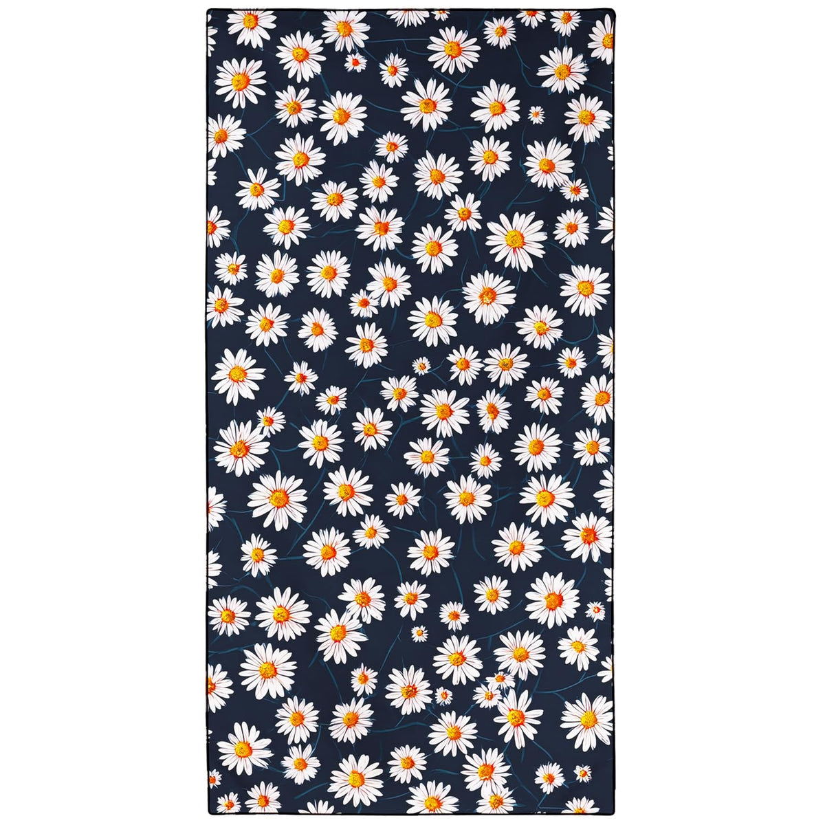Violetpos Daisy Print Beach Towel, Extra Large 180x90 cm 250GSM Microfibre, Sand Free Quick Dry