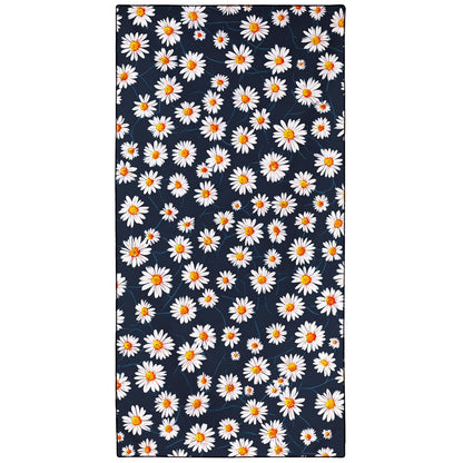 Violetpos Daisy Print Beach Towel, Extra Large 180x90 cm 250GSM Microfibre, Sand Free Quick Dry