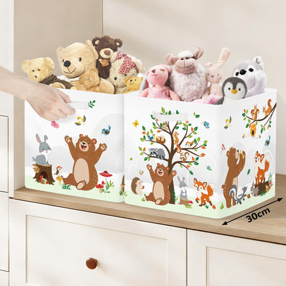 Clastyle 3 pcs Animals Cube Storage Boxes for Shelves Kallax Boxes