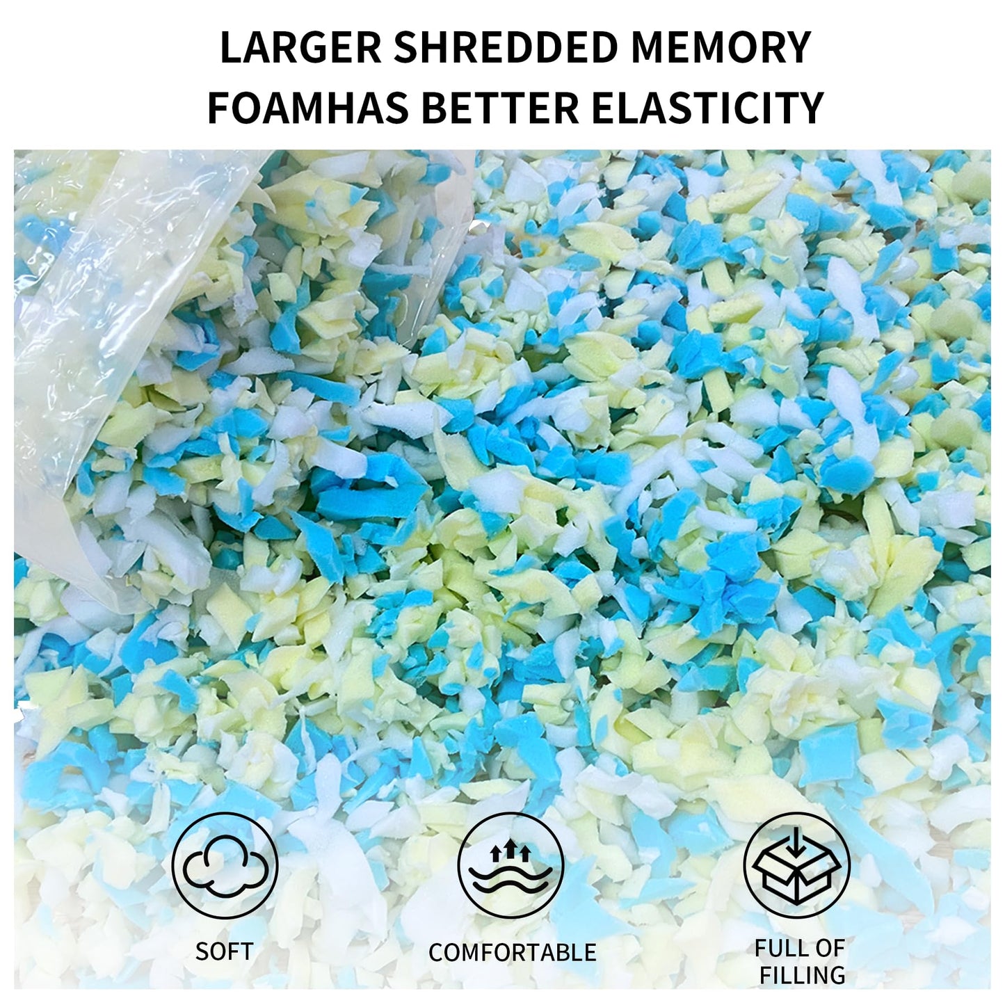 HONEHO 2.2KG Shredded Memory Foam Filling, Bean Bag Chair Filler