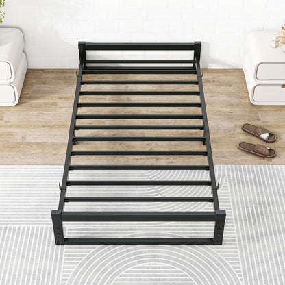 VECOCHO Bed 90 x 200 cm with metal slatted frame, bed frame 90 x 200 - 16 cm height floor bed, metal bed 90 x 200 cm bed frame