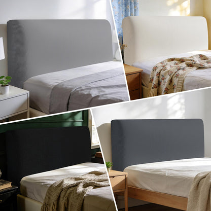 Niuoppy Bed Headboard Cover Fully Wrapped, Stretch Head Board Covers for Single Bed, Beds Headboard Protector Dustproof and Cat Scratch-proof