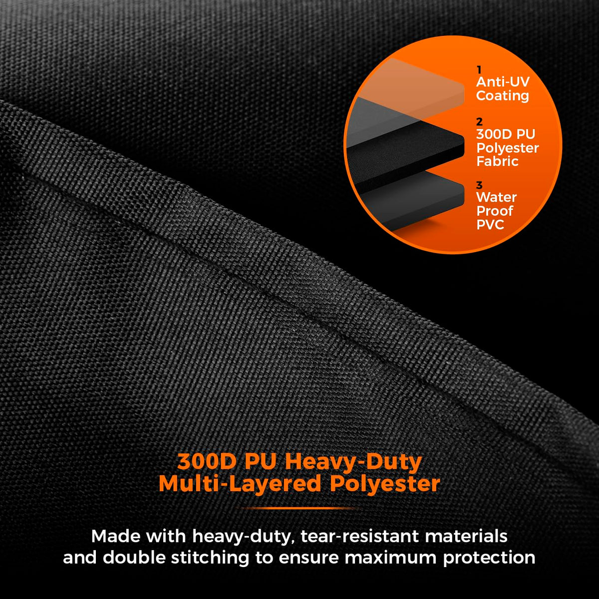 Tower Extra Large BBQ Cover - Heavy-Duty Waterproof & Windproof Outdoor Gas Grill Cover, UV Resistant, Black (H124.8 x W153 x D48cm)