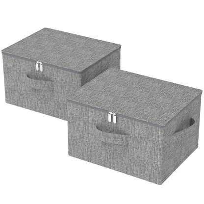 ENUMAIL Underbed Storage Boxes with Zippers,50x40x30cm,Grey,2 Pack