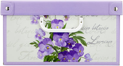 Kanguru Collection Fragrant Violet Decorative Storage Box with Handles and Lid, MEDIUM,Violets