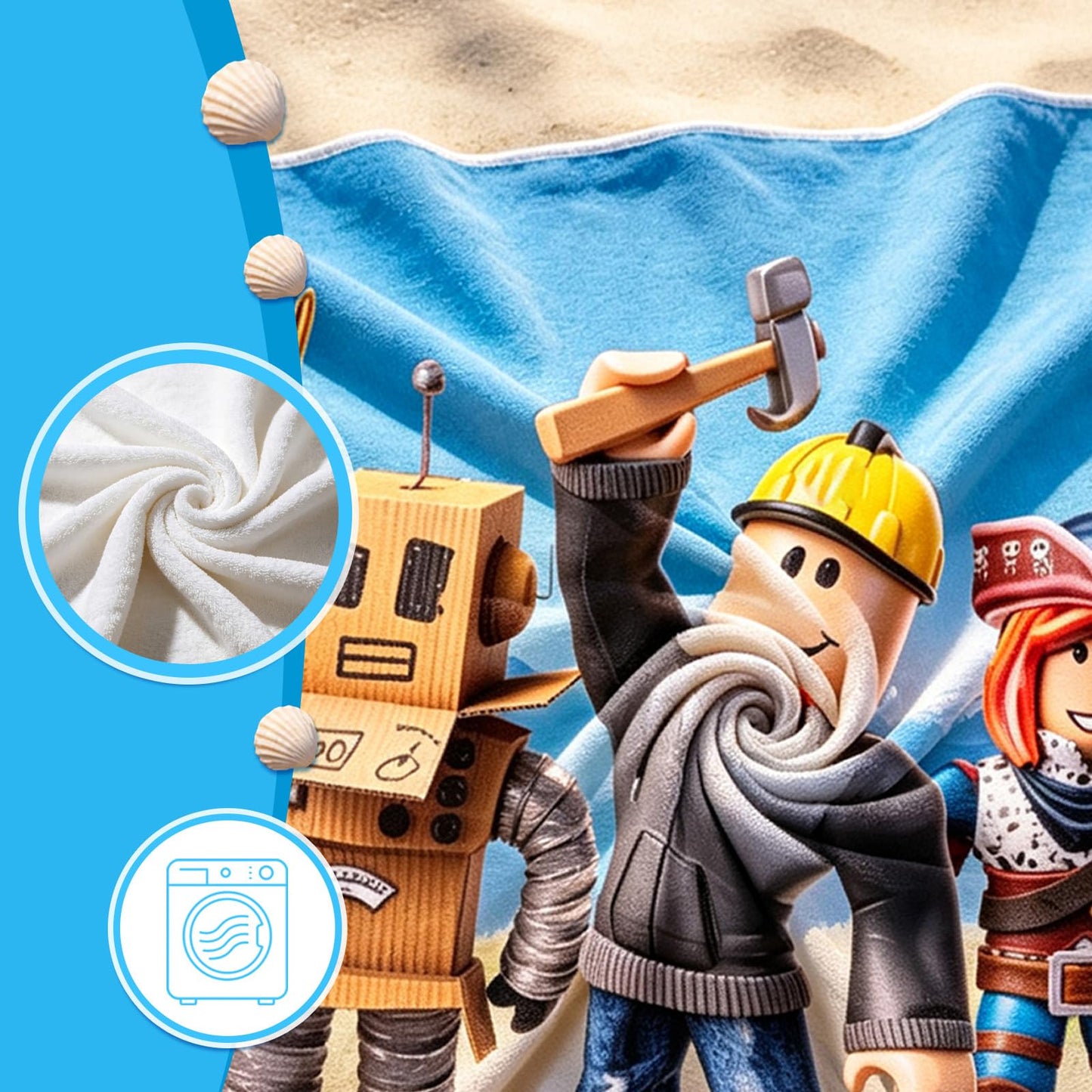 Driflo Roblx Beach Towels, Roblx Bath Towel, 29.5 * 59in Bath Towel, Super Soft and Durable for Bathroom, Gifts for Fans