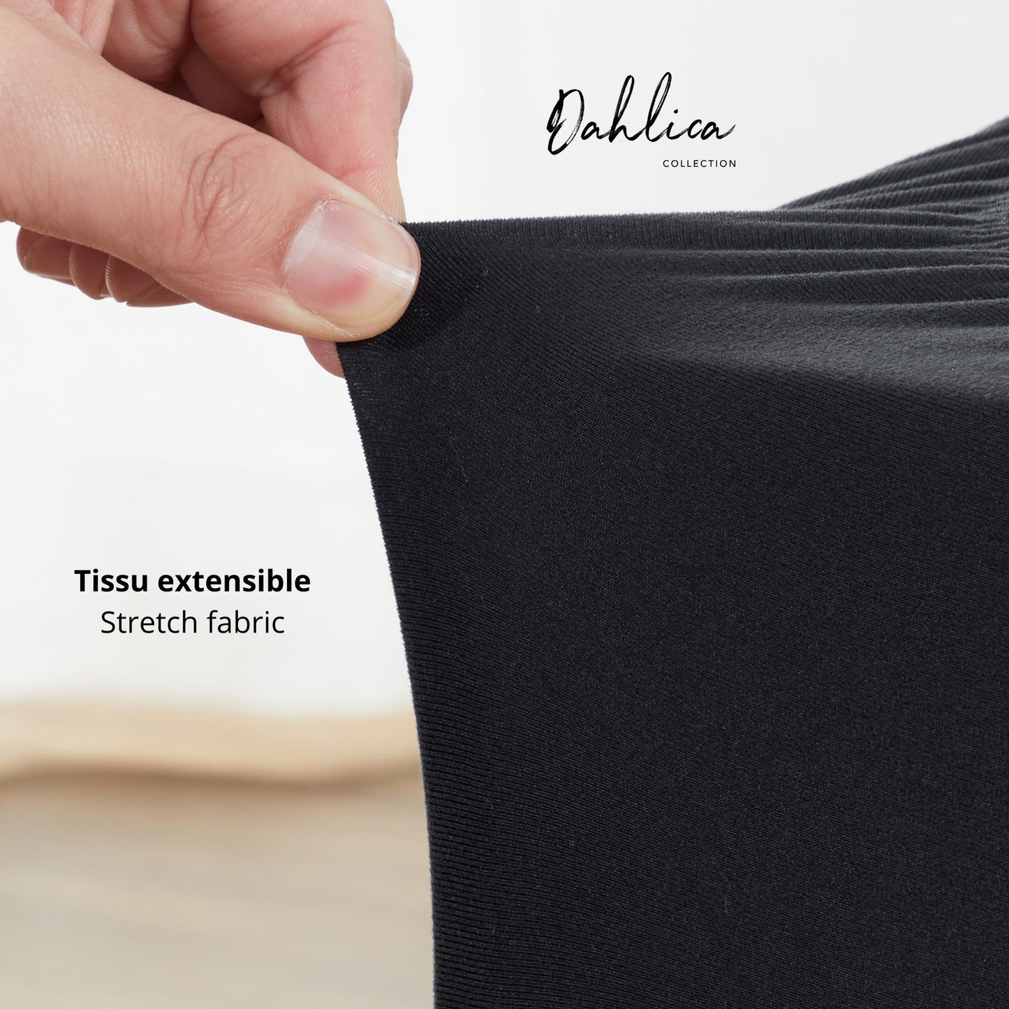 Bed Base Cover 160 x 200 cm Black – Soft and Stretchy Fabric – Impeccable Look – Easy to Install