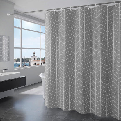 KAIMEIYU Shower Curtain Polyester Bath Curtains Heavy Duty with 12 Hooks Bathroom Curtain Washable Waterproof for Bathtub and Bathroom 240 x 200 cm