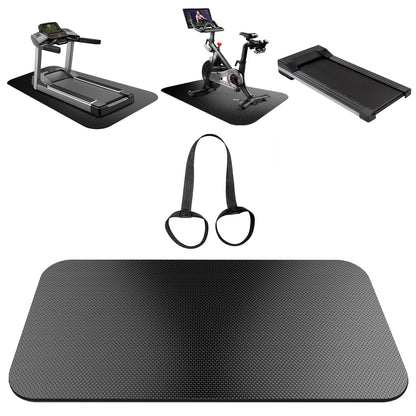 Treadmill Mat With Strap,Walking Pad Mat,Exercise Bike Mat,For Under Stationary Bike,Rowing Machine,Exercise Equipment,Spin Bike,Turbo Trainer,For