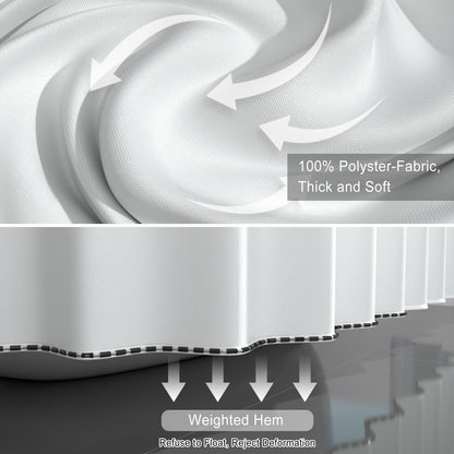 AwmnSrman White Shower Curtain - Shower Curtains for Bathroom with 12 Shower Curtains Hooks