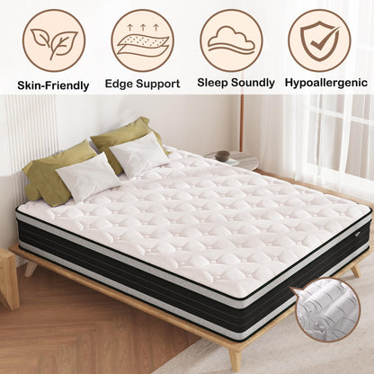 Bednew European Small Single Mattress Hybrid Mattress 80x200x30cm