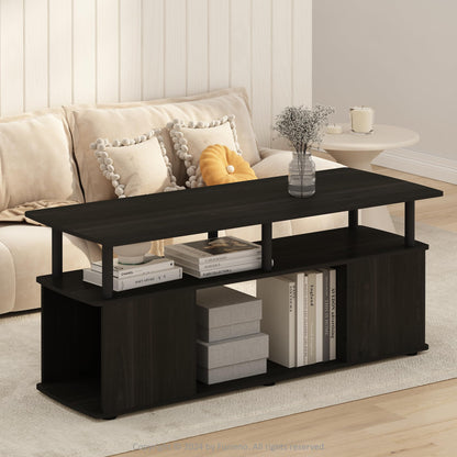 Furinno JAYA TV Stand, Entertainment Center, TV Console for TV up to 50 Inch with Open Storage Compartment, for Living Room, Bedroom, Black