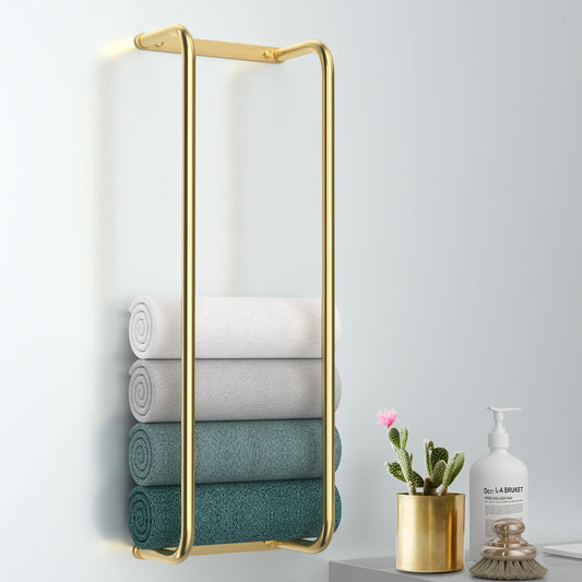 Wall Towel Rack for Bathroom, Bathroom Towel Storage, Bath Towel Holder for Rolled Bath Towels, Small Space Bathroom Towel Storage, Bathroom Organizer