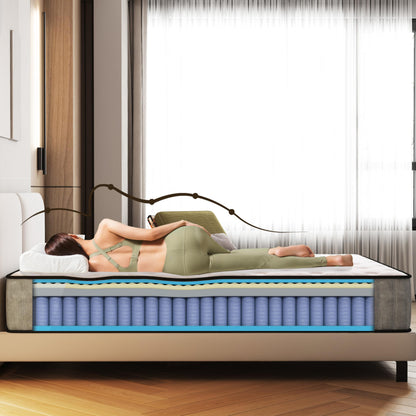 Matoresu 25CM Single Mattress with Innerspring Hybrid Memory Foam, Single Bed Mattress for Ultimate Support & Pressure Relief, Medium Firm Mattress in