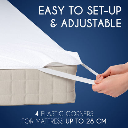Dreamzie Mattress Protector Waterproof with 4 Elastic Corners - Made in EU - OEKO-TEX® Certified- For Mattress 80 x 200 cm