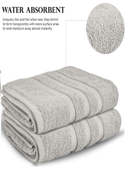 Uk Furniture 2 Pack Extra Large|95x200cm| Super Jumbo Bath Sheet Towels100% Egyptian Cotton 700GSM Super Soft Towel Set. (Silver)