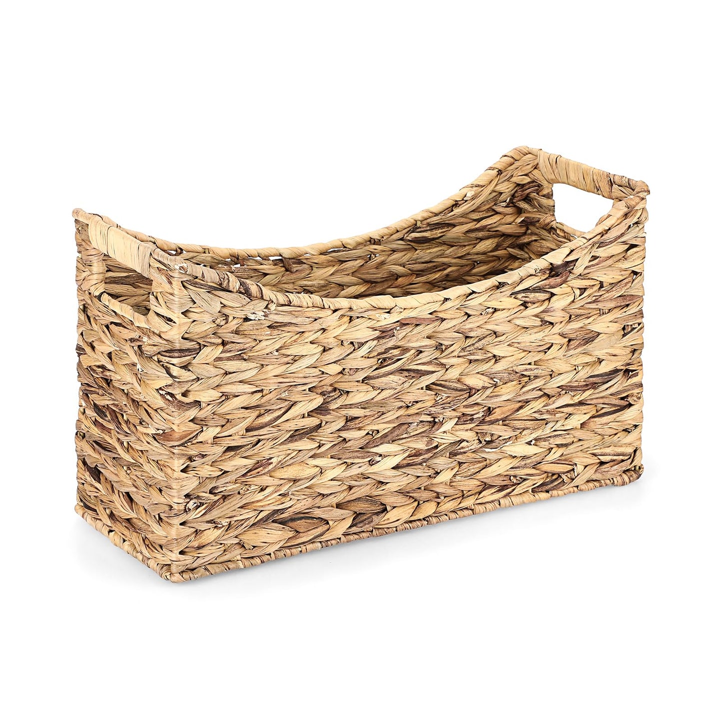 BSTKEY Natural Water Hyacinth Toilet Paper Storage Basket, Hand-woven Bathroom Roll Paper Organizer Toilet Paper Holder Magazine Basket Storage