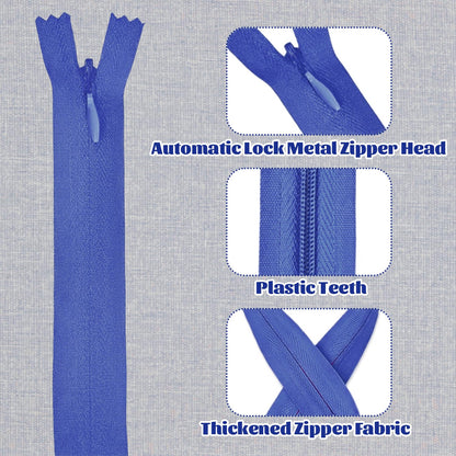 5Pcs Invisible Zip, 40cm/16 Inch Zip Nylon Zips for Sewing Concealed Invisible Zipper for Tailor Sewing Accessories Pillows Cushions Skirts Pants