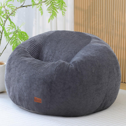UODERS Oval Bean Bag for Adults Kids & Teens, Large Bean Bag Chair with Corduroy Cover with Handle