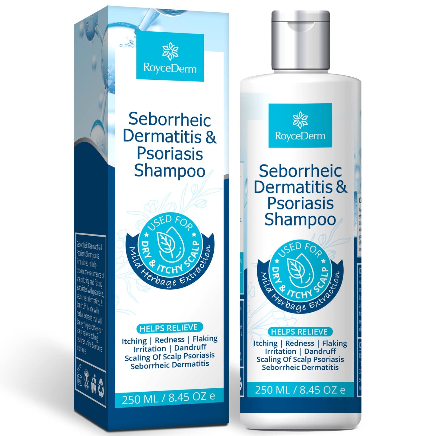 Roycederm Seborrheic Dermatitis Shampoo ? Psoriasis, Dandruff & Folliculitis Care ? Scalp Treatment for Itch, Flakes & Irritation