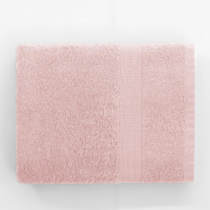 DecoKing Set of 4 Cotton Quality 525 g/m² 2 Hand Towels 50 x 100 cm and 2 Bath Towels 70 x 140 cm Light Pink Absorbent Marina
