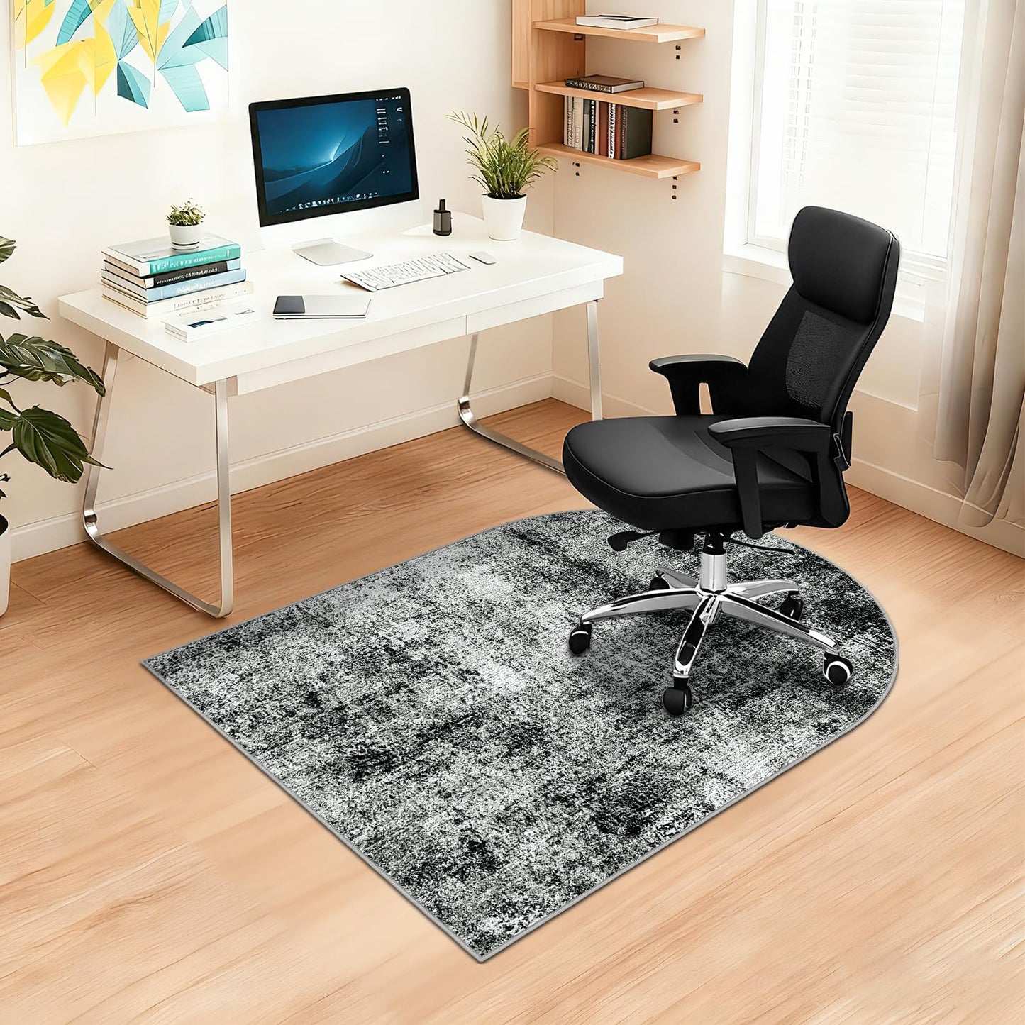 Capslpad Office Chair Mats for Hardwood Floor 90x120cm Non Slip Modern Abstract Home Multi Purpose Chair Mat Low Pile Floor Protectors Computer Chair