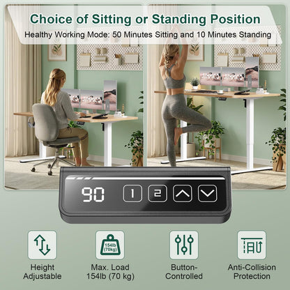 JUMMICO Electric Standing Desk 100 x 60 cm Home Office Height Adjustable Desk, Computer Lift Table with Smart Panel