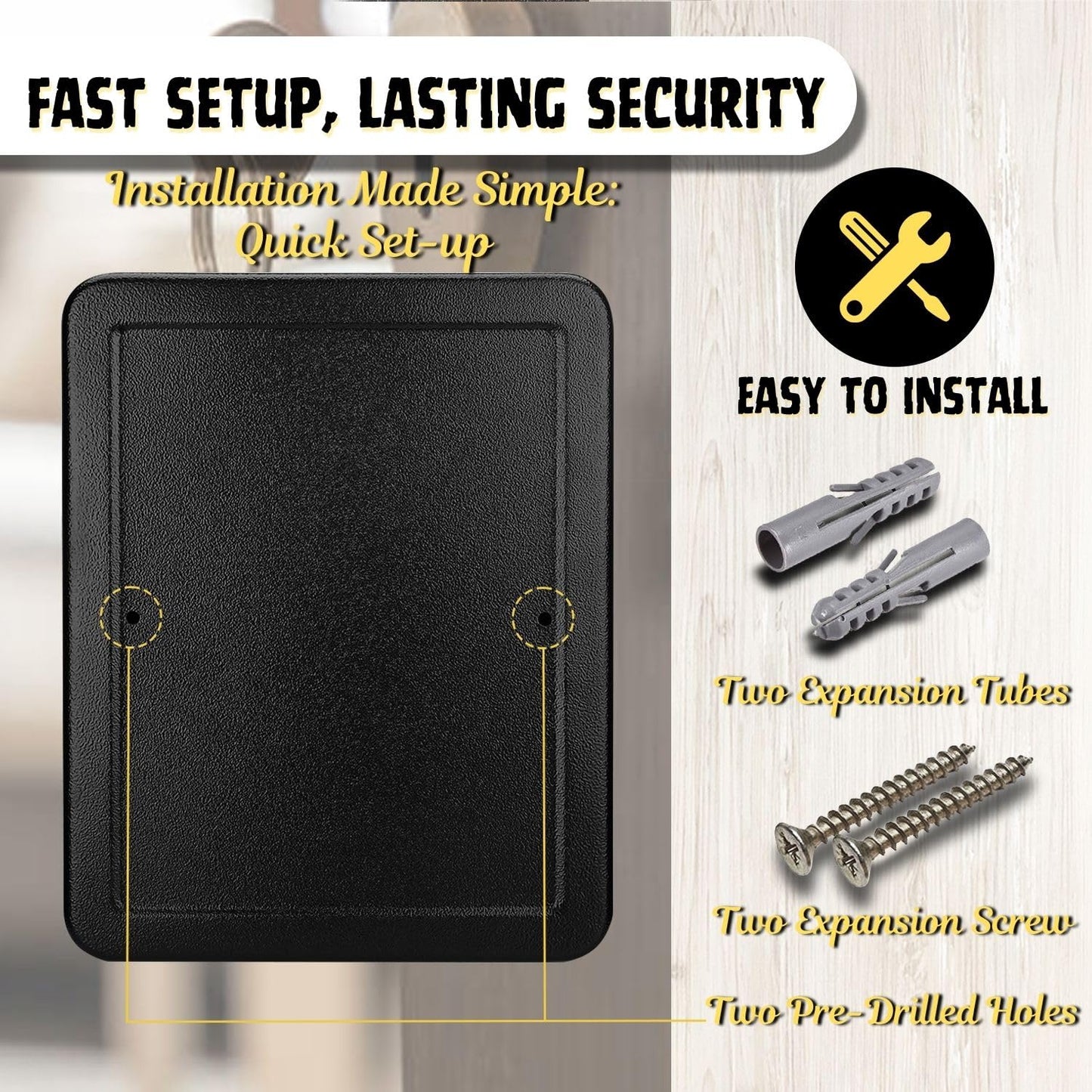 Flexzion Key Cabinet Key Lock Box Wall Mount with 60 Key Holder Organizer Locker Case